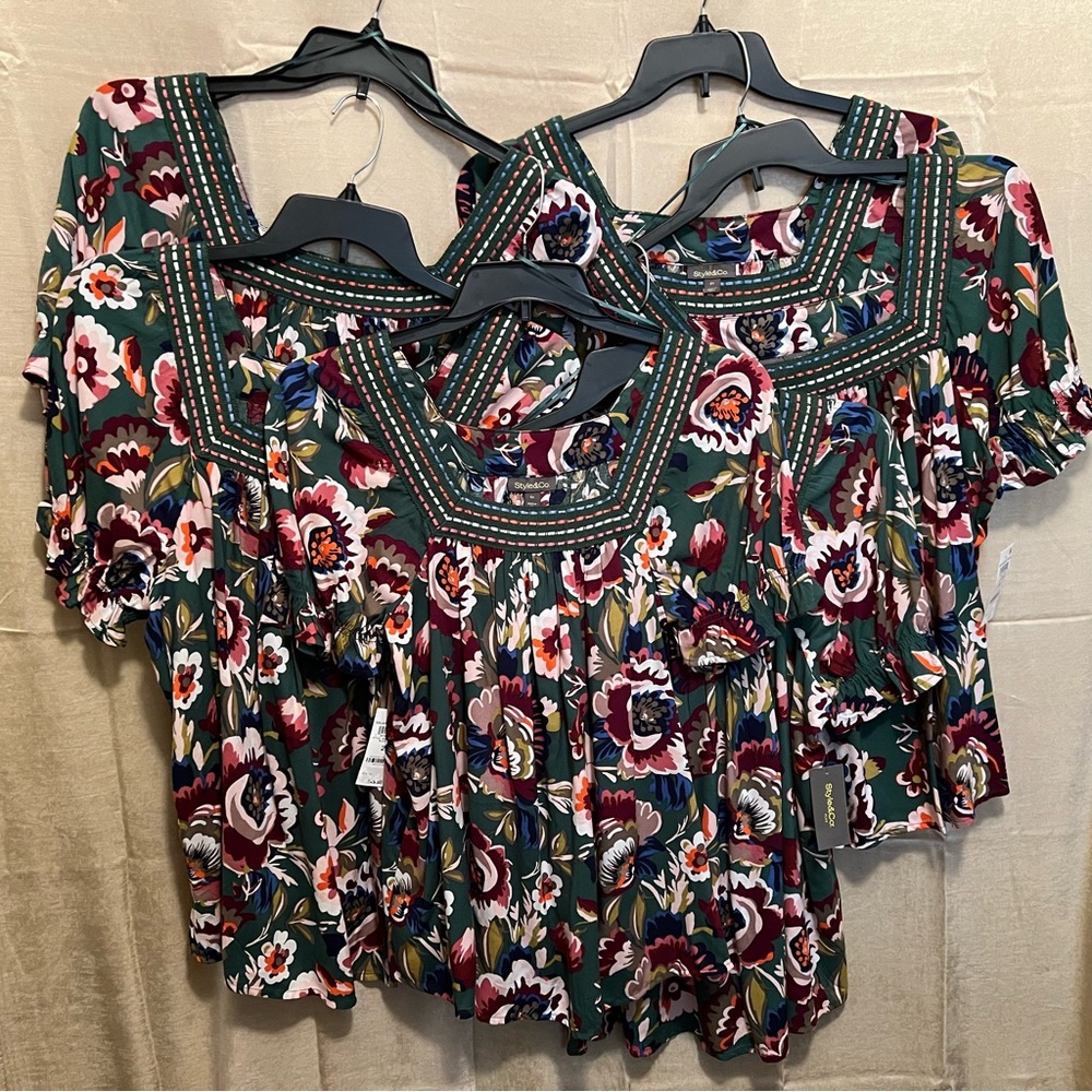 Style & Co for Macy’s Crochet-Trimmed Top in Bloom Green. NWT Perfect - Picture 7 of 16